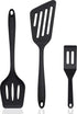 Spatula Set of 3 - Silicone Spatula - BPA Free - Spatulas - Heat Resistant - Non-stick - Anti-Slip - Hangable - Dishwasher Safe - Kitchen Utensils - Scraper - Whisk - Baking Spatula - Spatula - Black - Value Set