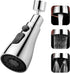 Faucet Attachment - 360 Degree Rotation - Kitchen Tap G1/2 - 3 Positions - Faucet Head - Washing Up - Kitchen Faucet - Water Saving - Flexible Faucet Head - Extension - Faucet Parts - Rotating Faucet Hose - Faucet Nozzle - Silver - For Bathroom Washbasin