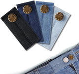 Buttonhole Extender 4 Pieces Denim - Trouser Extender - Jeans Trouser Extender - Trouser Widening Button - Trouser Buttonhole Extender - Button Extender - Jeans Extension Button - Maternity Trouser Extender - Buttonhole Elastic - Jeans Buttons