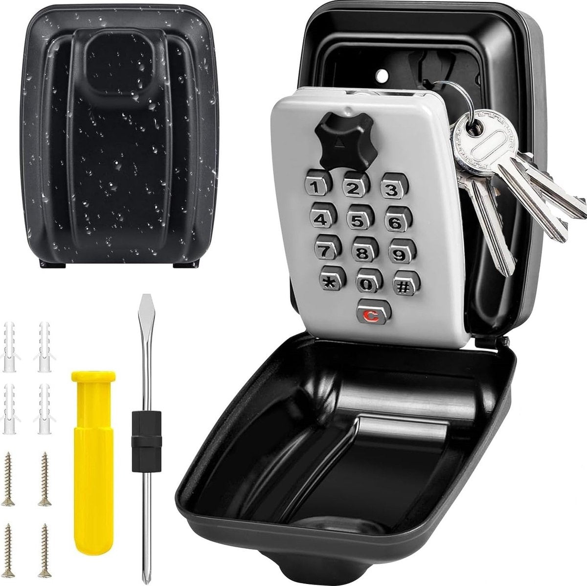 Waterproof Secure Key Box - Wall-Mounted Key Box - Indoor & Outdoor Key Safe - Secure Wall-Mounted Key Box - Combination Lock - Share Access to Your Keys in Complete Safety - Stainless Steel