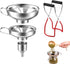 Funnel Set - 4 Pieces - Stainless Steel - Kitchen Funnels - Metal Filling Funnel - Kitchen Funnel - Jam Funnel - Includes Can Clips - Liquid - Pouring - Dishwasher Safe - Kitchen Helper Tool - For Transferring Essential Oils, Liquids