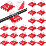 Cable Clips - 100 Pieces - Cable Holder - Halloween - Christmas - Nail Clip - Cable Tie - Clips - Cable Channel - Ties - Cable Lock - Cable Channels - Roof Hooks - Cable Clamp - Transparent - Strong clamping force - very for Party / Halloween / Christmas 