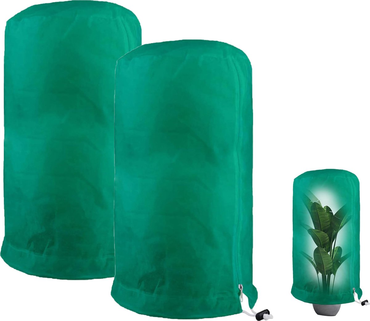 Frost Protection Plant Cover - 2 Pieces - Plant Cover - Frost Non-Woven Fabric - Plant Protective Covers - Plant Protection - Winter Protective Cover Tree/Plant - 80x100cm - Anti-Frost Protective Cover Plants - Winter Cover - Durable - Zipper - UV Permeab