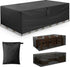 Waterproof Garden Set Protective Cover with Drawstring and Good Drainage - W242 x L160 x H100CM - Black Garden Furniture Cover - Garden Furniture Cover - Garden Set Cover - Lounge Set Cover - Garden Table Cover
