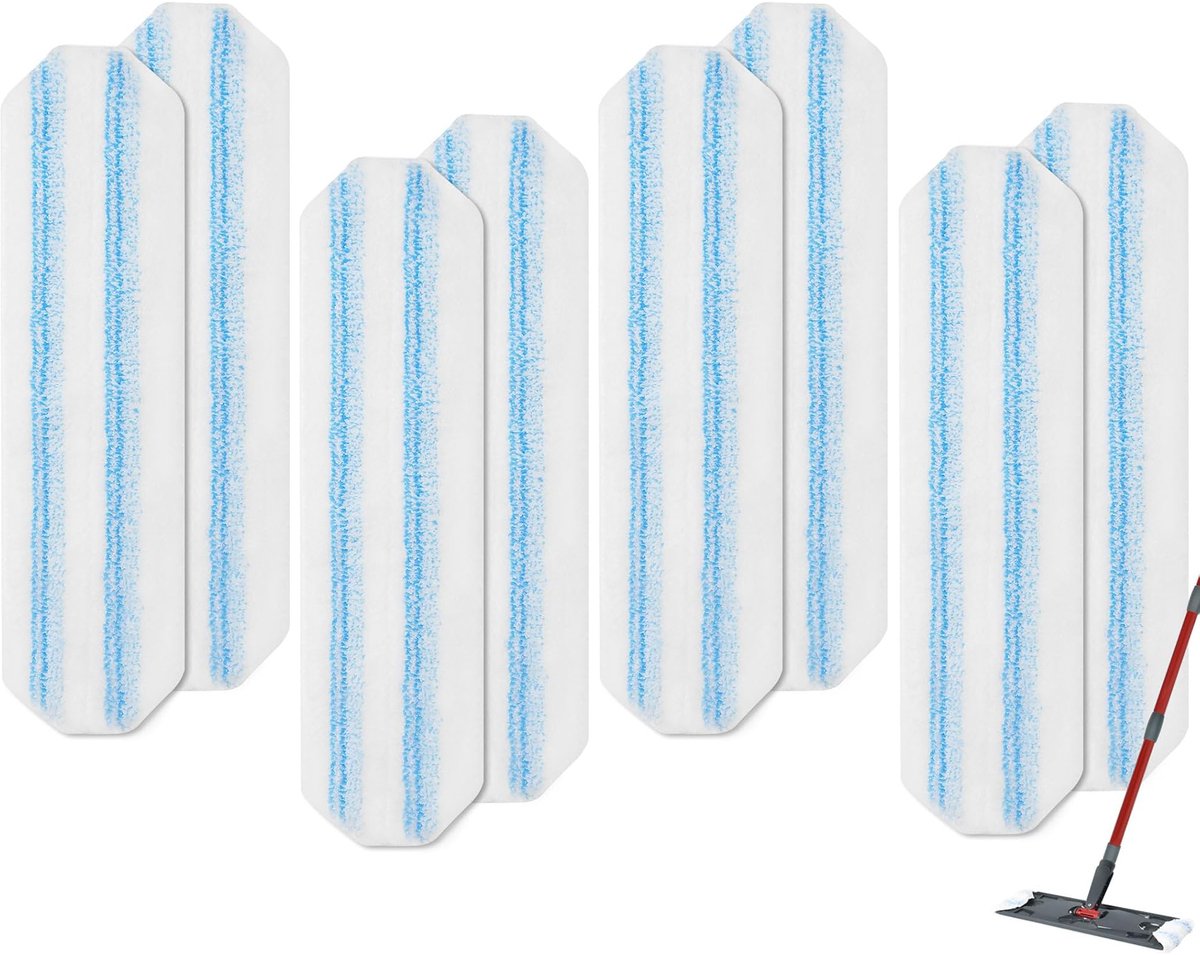 8-Pack - Microfiber mop pad replacement suitable for O Cedar H2pro mop system - Mop head replacement suitable for O-Cedar/Vileda H2pro - Machine washable, Reusable pad replacement - For Deep Cleaning