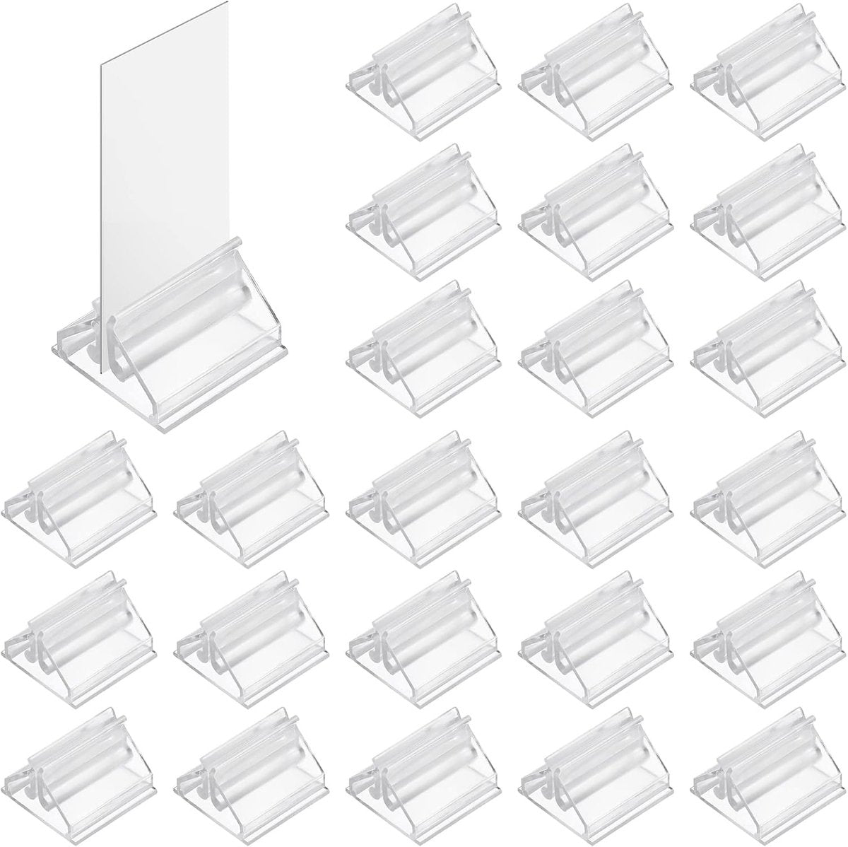 Acrylic Stand - 36 Pieces - Photo Stand - Card Holder - Acrylic Place Card Holders - Plastic - Coin Stand - Photo Holder - Menu Card Holder, Photo Holder with Slot - Table Card Holder - For Table Numbers, Name Cards, Wedding Cards - Photo Displays
