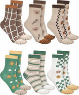 Toe Socks - Women's - Toe Socks - 6 Pairs - Cotton - Yoga Socks - Smooth Toe Seam - No Annoying Seams - Toe Socks - Toesocks - Ladies - Runner Toe Socks - Sneaker Socks - Antibacterial - Breathable - Elasticity - Comfortable Socks