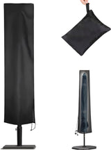 Parasol Cover - 190×50×30cm - Standing Parasol - Sturdy & Durable - Waterproof Parasol Cover 600D - With Zipper, Drawstring and Storage Pouch - Waterproof / Dustproof / Weatherproof - Black - For Cantilever Parasol and Standing Parasol