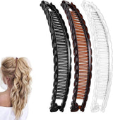 Banana Clip - Premium Hair Clips - 3 Pieces - Hair Clip - Hair Clip - Women's Hair Clips - Large - Hairpin - Versatile - Not Easy to Break - Fashion & Simple - Nude Hair Clips - Christmas Gift - Deals