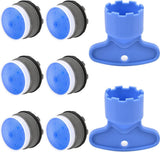 Water-Saving Aerator - M18 x 6 Pieces Tap Aerator - With Mounting Wrench - Tap Strainer for Taps - Tap Attachment - Tap Connector - Includes Disassembly Wrench & Removal Tool - Blue