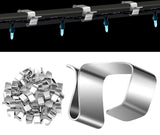 50 Pieces - Christmas Lights Gutter Hooks - Christmas Lights Roof Hooks - Christmas Lights Clips - Christmas Lights Gutter Hangers Seasonal Lighting Hooks For Outdoors For Christmas Lights Kitchen - Stainless Steel Clamp Metal Cable Clamp - Cable Clips - 