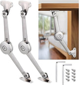 Flap Hinge - With Screws and Allen Key - High Load Capacity - 2 Pieces - Nickel-Plated - Support - Kitchen Cabinet Hinge - Furniture Hinge - Overlay Hinge - Hinge - Flap Supports - Lid Support Hinge - Sturdy & Durable