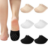 Toe Socks - Half Socks - 6 Pairs - Toe Socks - Cotton - Yoga Socks - Anti-Slip Socks - Foot Protectors - Forefoot Pads - Forefoot Cushion - Comfortable Socks - Smooth Toe Seam - No Annoying Seams - Breathable - One Size