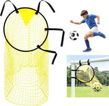 Cross Target with Ball Net - Football Training Equipment - Football Net - Football Goal - Football Kick Net with Adjustable Straps - Football Top Corner Goal Net Goals for Children - Shooting Accuracy Training Practice - Yellow - 1 Piece