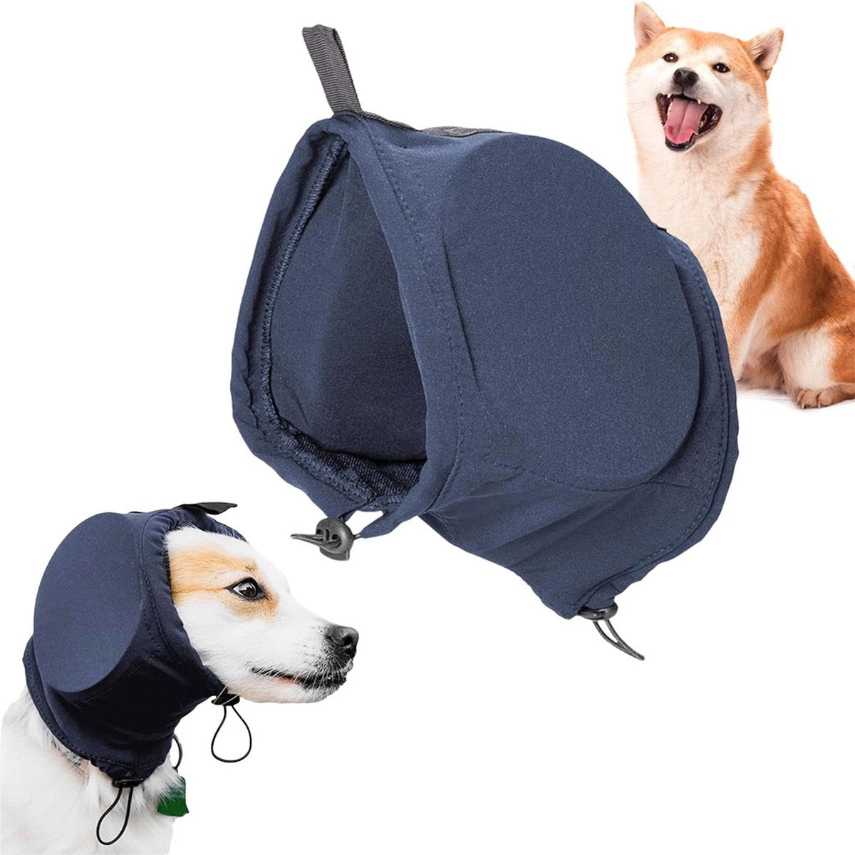 XL - Noise-Reducing Ear Protectors for Dogs - Dog Ear Protector - Ear Protector for Dogs - Dog Ear Protector - Hearing Protection for Pets - Pet Cone - Noise-Dampening Dog Headband - Noise-Reducing Dog Ear Warmer - Blue