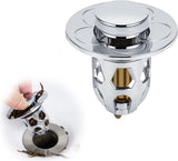 Universal Sink Stopper - Pop-Up Washbasin Stopper - Washbasin Drain Plug - Drain Stopper - Drain Strainer - Hair Catcher - Washbasin - Drain Plugs - Washbasins - Bathroom / Kitchen - Anti-Hair - Chrome - For 34-40 mm