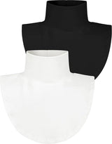 2 Pieces Faux Turtleneck Sweater Women - Windproof & Warm - Patch Turtleneck - Collars for Women - Faux Longneck Sweater - Faux Turtleneck - Fake Turtleneck - Turtleneck Collar - Turtleneck - One Size - Black and White - Women's Collar to Wear Under Somet