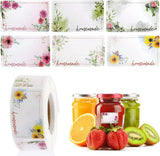500 Pieces Jam Labels - Self-Adhesive Label - Flower Rectangular Jar Sticker Labels - For Freezer and Refrigerator - Labels - For Containers - Shelf Life Stickers - Shelf Life Labels - Freezer Containers - Refrigerator - Freezer - Writable