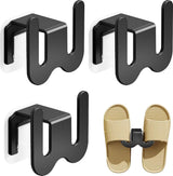 Shoe Storage - 3 Pieces - Shoe Stacker - Shoe Holder - Hanging Shoe Rack - Slipper Storage - Shoe Rack - Hooks - Space-Saving - Wall Mounting - No Drilling Required - Universal - Self-Adhesive - For Bathroom/Bedroom/Living Room - Black