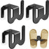 Shoe Storage - 3 Pieces - Shoe Stacker - Shoe Holder - Hanging Shoe Rack - Slipper Storage - Shoe Rack - Hooks - Space-Saving - Wall Mounting - No Drilling Required - Universal - Self-Adhesive - For Bathroom/Bedroom/Living Room - Black