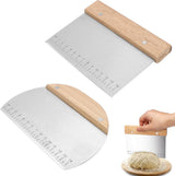 Dough Scraper - 2 Pieces - Dough Scraper - Dough Cutter - Dough Cutter - Cake Scraper - Semi-Round Dough Cutter - Fondant Scraper - Pizza Knife - Cake Scraper - Pie Scraper - Kitchen Scraper - Ergonomic - For Pies and Cakes - Dishwasher Safe - Stainless S