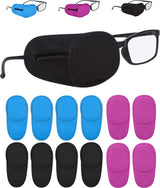 Eye Patch - 12 Pieces - Eye Patch - Eye Treatment - Reusable - For Lazy Eye Or After Surgery - Laser Eye Surgery - Lazy Eye - Amblyopia - Strabismus - Improve Vision - Eyepatch - Eye Covering - Children And Adults - 122 X 57mm - Black/ Blue/ Purple