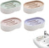 Soap Dish - 4 Pieces - Soap Holder With Drain And Lid - Soap Holders - Small Soap Dish - Hand Soap - Bathroom Accessories - Shower/Bathroom/Kitchen/Toilet/Travel - Travel Soap Box - Leakproof Soap Box - Plastic Soap Box - Soap Mat - Portable Bar Soap Case