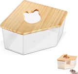 Sand Bath for Mice - Toilet Sand Bath - Dustbath for Rodents - Wooden Hamsters - Rodent Accessory Sand Bath - Sand Tray Enclosed House - Sand Tray - Triangle - Sand Bath for Hamsters and Small Animals - For Hamsters/Gerbils
