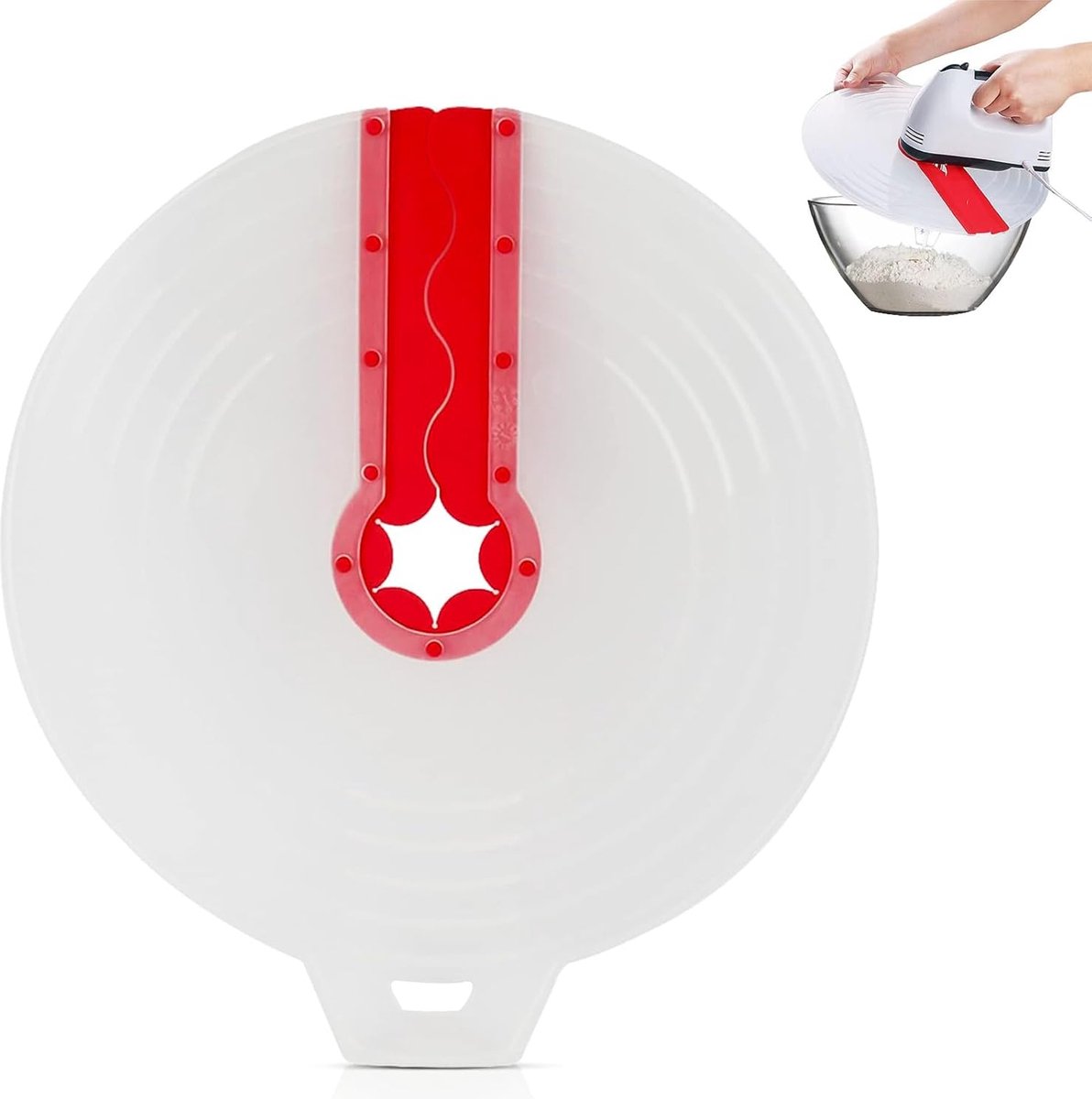 Immersion Blender Splatter Guard - Splash Guard - Splash Guard for Mixer - ø 34 Cm - Whisk & Beater - Silicone Anti-Splash Lid - Universal - Fits Most Immersion Blenders - Dishwasher Safe - Lid for Mixing Bowl - Kitchen Gadgets, Accessories - For Mixer