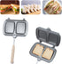 Reversible Sandwich Maker - Double-Sided Frying Pan - Contact Grill - Non-Stick Gas Toaster - Sandwich Plate - With Handle - Omelet Sandwich Maker - Grey