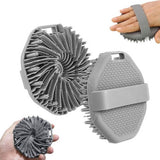 Silicone Bath Brush - 2 Pieces - Dry Brush Skin Brush - Back Scrubber - Body Scrubbers - Body Brush - Back Brush Shower - Shower Brush - Silicone Brush - Massage - Bath & Shower Accessories - Easy Lathering - Ergonomic Handle - Grey