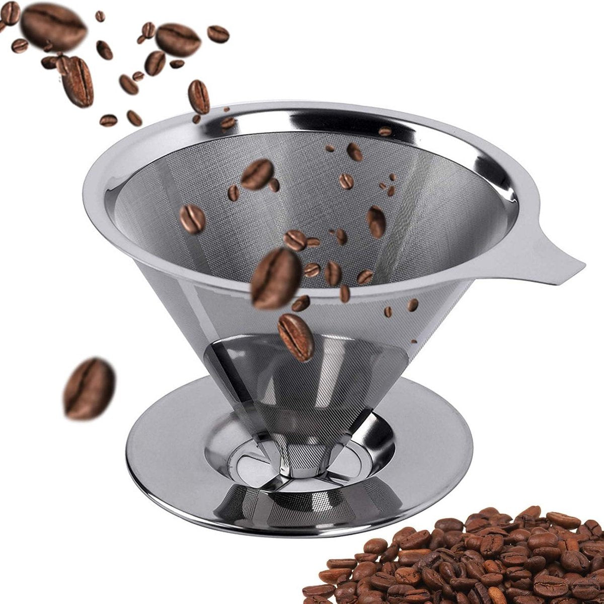 Reusable coffee filter for 6 cups - stainless steel permanent filter - clean after use