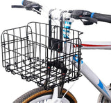 Bicycle Basket - Professional Front Bicycle Basket - Universal Handlebar Bicycle Basket - Small Bicycle Basket - Bicycle Crate - Fine Mesh Steel - with Handle and Hooks - Ideal for Bicycle / Scooter / Everyday Cyclists / Cycling Enthusiasts - Black