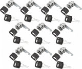 Tilt Lock - 10 Pieces - Locker Lock - Letterbox Lock - 16 mm - Includes 20 Keys - Furniture Lock - Drawer Lock - Small Lock with Keys - Sturdy Letterbox Lock - Protect Your Privacy - 10-Piece Value Set