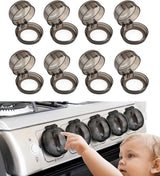 Gas Stove Knob Protective Cover - 8 Pieces - Universal - Plastic Knob Cover - Suitable for Gas Stove, Gas/Electric Stove, Electric Oven, Induction Stove, Gas BBQ, Hob - Kitchen Utensils - Black - Child Safety