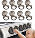 Gas Stove Knob Protective Cover - 8 Pieces - Universal - Plastic Knob Cover - Suitable for Gas Stove, Gas/Electric Stove, Electric Oven, Induction Stove, Gas BBQ, Hob - Kitchen Utensils - Black - Child Safety