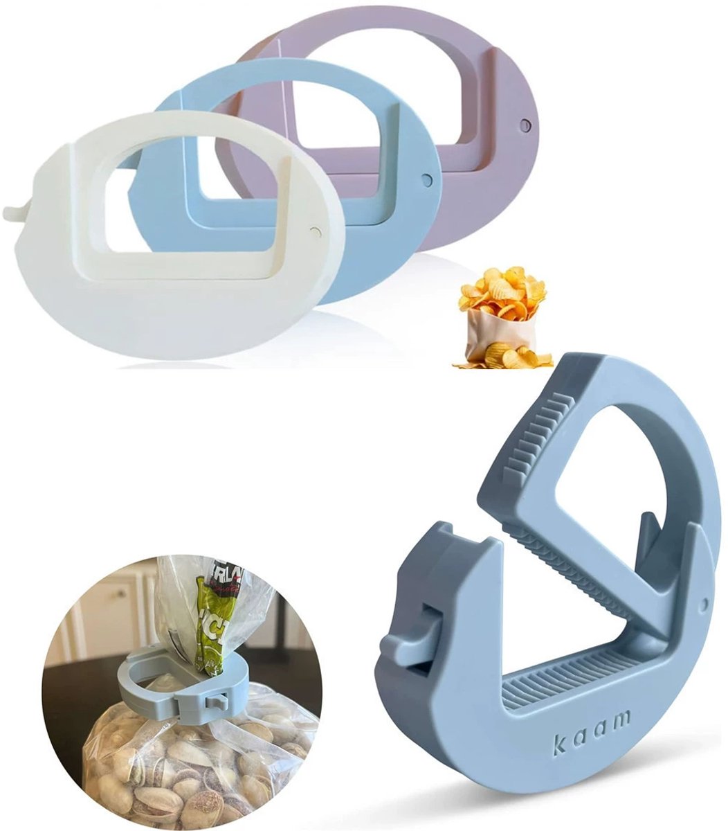 Freshness clips - Sealing clips - Freshness clips - Bag sealer - Kitchen sealing clips - Bag sealer - Freshness clamps - Sealing clips - Bag clips/clips - Colored Kitchen Food Bags Sealing Clips - Plastic - For Sealing Bags - 3 Pieces