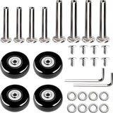 4 Pieces Rubber Swivel Casters - 50x18cm - Suitcase Casters - Swivel Casters - Stick-on - Mute - With Ball Bearings - With Screws And Wrench - Suitcase Swivel Caster - Replacement Casters - Repair Kits - Luggage Case - High Quality