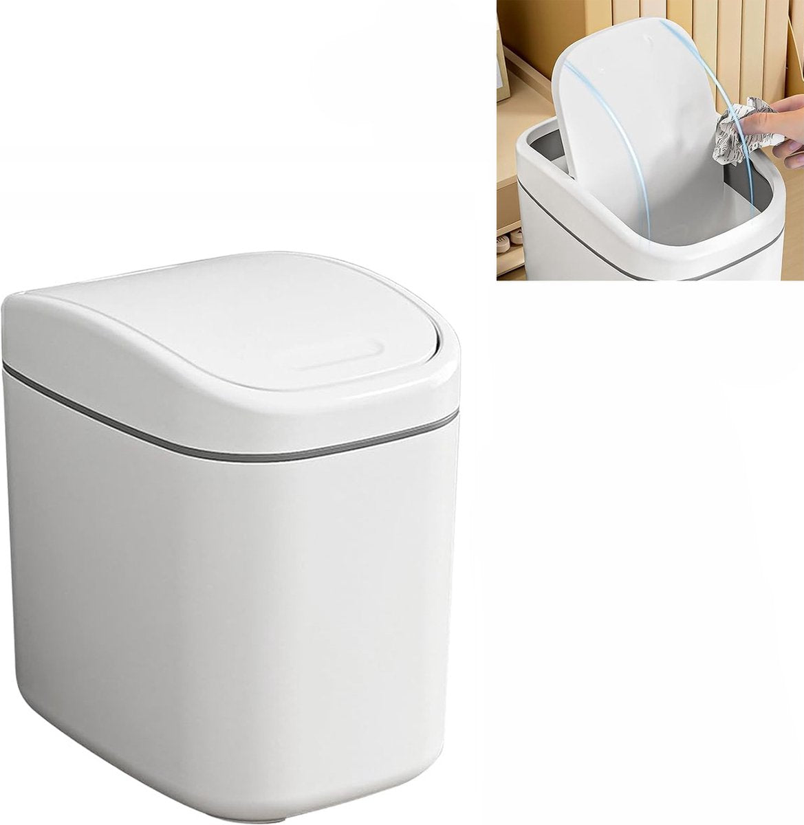 Countertop Waste Bins - Car Trash Can - With Flip-Up Lid - Small Countertop Waste Bin - Mini Trash Can - Tabletop Waste Bin - Plastic Trash Can - Bathroom Waste Bin - Recycling Waste Bin - Handy Trash Can - Office Waste Bins - Home / Office