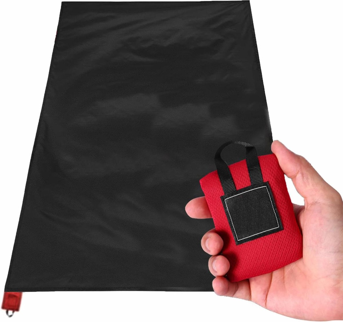 Mini Pocket Picnic Blanket - Sack Blanket - 150 x 110 Cm - Water-Repellent & Lightweight - Outdoor Blanket - Picnic Blanket - Beach Towel - Sand-Free Beach Mat - Outdoor Rug - Red - Perfect For Outdoors, Camping, Hiking, Traveling
