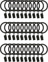 30 Pieces Curtain Rings with Clips - Curtain Rings - Thicker - 32mm - Stainless Steel - Shower Curtain Rings - Curtain Hooks - Curtain - Shower Curtain - Hooks - High Quality - Black - Value Pack