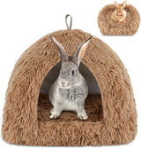 Cat Basket - Rabbit House - Cat House - Plush - Warmth - 40x40x37 CM - Rodent - Cat Bed - Kitten Basket - Animal House - Cat Cushion - Cat Den - Cat Houses - Cat Cave - Brown - Comfortable & Soft - For Rabbits, Cat, Guinea Pigs, Hamsters, Puppies