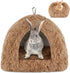 Cat Basket - Rabbit House - Cat House - Plush - Warmth - 40x40x37 CM - Rodent - Cat Bed - Kitten Basket - Animal House - Cat Cushion - Cat Den - Cat Houses - Cat Cave - Brown - Comfortable & Soft - For Rabbits, Cat, Guinea Pigs, Hamsters, Puppies