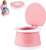 Potty - Child Potty - Toddler Potty - Potty with Lid - Toddler Potty with Lid - Trainer Toilet Seat - Potty for Children - Baby Toilet Seat - Children's Potty - Child-Friendly Design - For Boys and Girls - Portable - Foldable - Pink