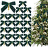 24 Piece Velvet Christmas Bows - Glitter - Christmas Decoration Bows - Christmas Ornaments - Christmas Tree Decoration - Christmas Bows - Christmas Atmosphere - Christmas - 3.5 x 3.5 inches - For Christmas Party, Christmas Tree, Indoors, Crafts - Green