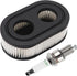 Lawn Mower Air Filter And 1x Spark Plug - Air Filter for Lawn Mowers - Air Filter Cleaner Cartridge - Air Filter Cartridge Replacement for 593260 Walk-Behind Mower, Compatible with Briggs & Stratton Engines 798452 - 593260/798452