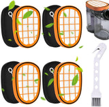 SOLLBRY® - 4 x Filter Suitable For Philips Speedpro Max Aqua 7000 And 8000 Series - FC5005/01, CP1100/01, CP0663/01 Replacement Foam Rubber - Stick Vacuum - Suitable for Philips Speedpro Max Foam Filter - With Cleaning Brush