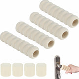Door Stop - 4 Pieces - Wall Protector - Door Handle Protective Cover - Door Handle Buffers - Flexible Door Stoppers - Foam Door Handle Protector - Door Hardware - Bumper - Child Safety - Foam Rubber - White