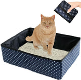 Litter Box - Portable Litter Box - Litter Boxes - 40 x 30 x 13 Cm - Foldable - Travel Litter Box - Waterproof & Non-Slip - Cat Toilet for Going Out - Travel - Durable - Easy to Clean
