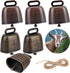 Cowbell 6 Pieces - Christmas Bells - Bell - Grazing Cowbell - Metal Cow Bell Small Bells - Goat Bell - Horse - Doorbell - Dog Bell - Christmas Decoration - Brass Ship&